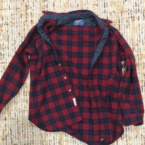 Plaid Red and Black Kids Shirt
